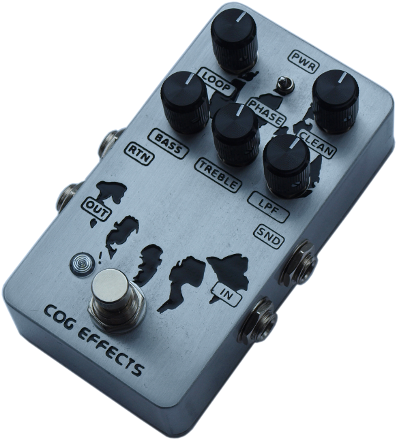 Cog Effects Custom Bass Guitar Blender Effects Pedal With Bass Treble EQ Low Pass Filter and Phase Inversion Switch