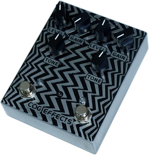 Cog Effects Custom Dual Knightfall Distortion with zigzag optical illusion engraved artwork