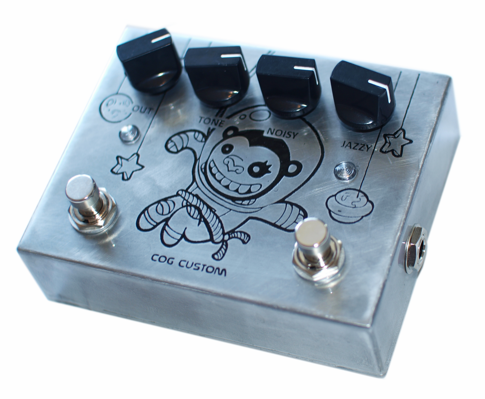 Cog Custom - Custom Effects Pedal - Disastrochimp two-channel Knightfall Distortion - Etched Enclosure