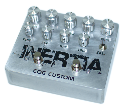 Cog Effects Custom Knightfall Distortion and Grand Tarkin Bass Fuzz etched bass guitar effect pedal