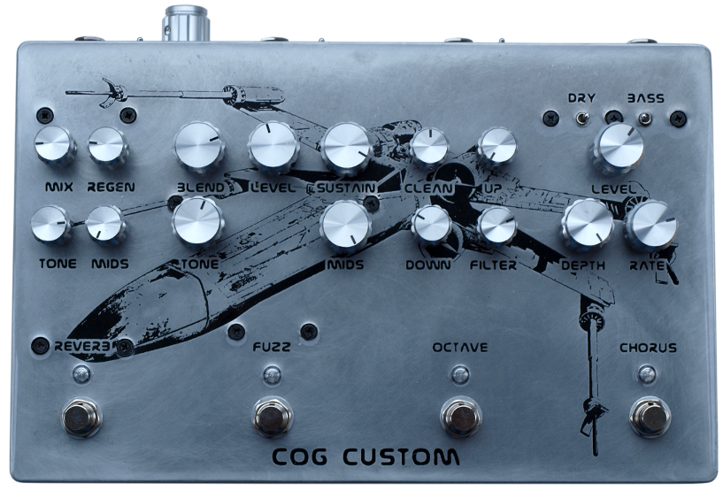 Cog Custom - Custom Effects Pedal with chorus, Grand Tarkin Bass Fuzz, T-65 Octave, and reverb - 