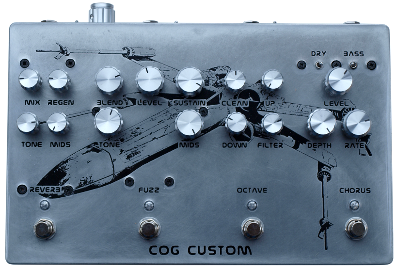 Cog Custom - Custom Effects Pedal with chorus, Grand Tarkin Bass Fuzz, T-65 Octave, and reverb -